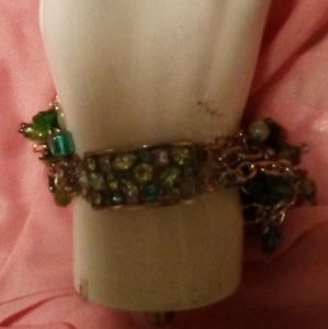 crystal bracelet & matching ring adj.w/ gift box